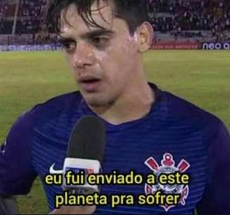 Meme da eliminação do Corinthians nas oitavas de final da Copa do Brasil, diante do Internacional