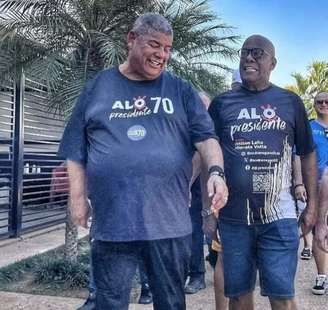 Milton Leite (esq.) foi vice de André Negão na chapa Renovação e Transparência, nas eleições do Corinthians, em 2023.