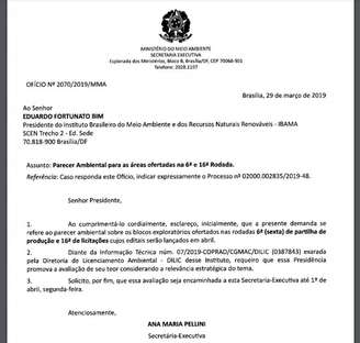 Documento obtido pelo Estado.