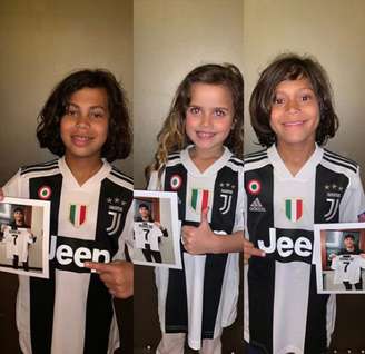 As três crianças ganharam uma camisa autografadas do craque da Juventus (Reprodução/Instagram)