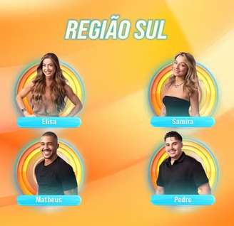 Elisa, Samira, Matheus e Pedro, os participantes da Casa de Vidro do BBB 26 na região Sul.
