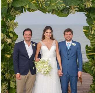 Tuka Rocha no casamento de Maysa Marques e Eduardo Mussi; Maysa e Tuka faleceram após acidente de avião bimotor, Eduardo segue internado