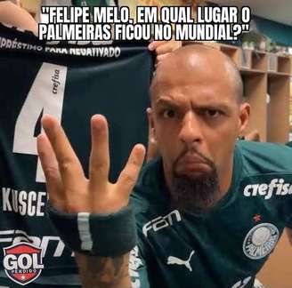 Felipe Melo foi um dos principais alvos de memes após a derrota do Palmeiras para o Al-Ahly nos pênaltis