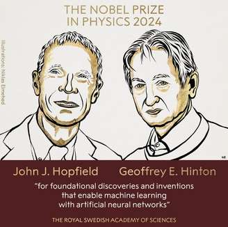 John J. Hopfield e Geoffrey E. Hinton são os vencedores do prêmio Nobel de Física.