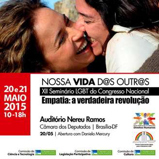 Cartaz oficial de divulgação do 12º Seminário LGBT do Congresso Nacional