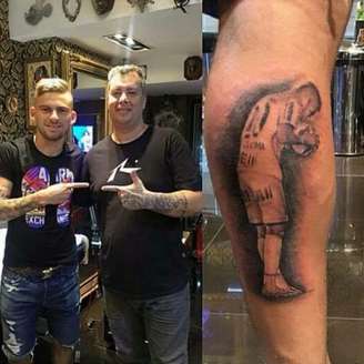 Foto divulgada pelo tatuador; camisa 20 conquistou o primeiro título pelo Santos