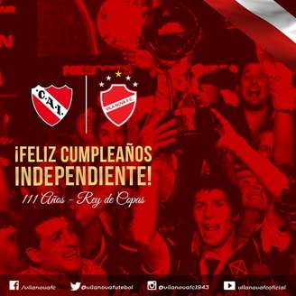 Vila Nova cutuca rival com felicitação ao Independiente-ARG