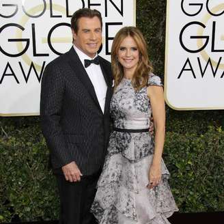 John Travolta e a esposa Kelly Preston