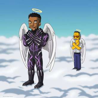 Chadwick Boseman foi homenageado por meio de desenhos após morrer por consequência de um câncer.