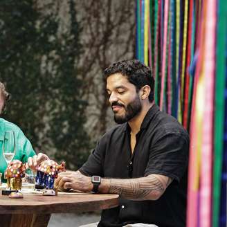 O chef Thiago Castanho em participação especial no MasterChef Brasil, na Band