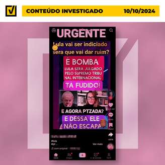 Conteúdo falso foi publicado no Tiktok