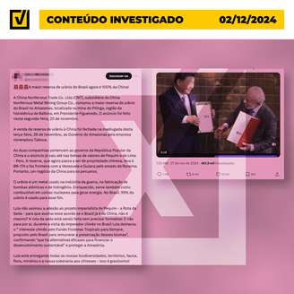 Publicação falsa foi veiculada no X, Facebook e sites