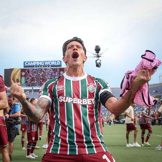Germán Cano celebra vitória do Flu sobre a Inter de Milão