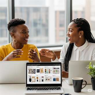 Empreendedoras pretas em reunião