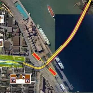 O projeto do túnel Santos-Guarujá.