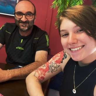 Isabel Veloso com o pai, Joelson Veloso