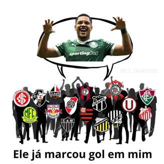 Meme da torcida do Palmeiras sobre o gol de Vitor Roque na final do Paulistão