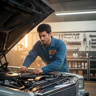 Assistente com inteligência artificial permite que mecânicos consultem dados de veículos, estoque e diagnósticos por voz, reduzindo tempo de serviço e tarefas manuais. Essa imagem foi gerada com auxílio da Inteligência Artificial.