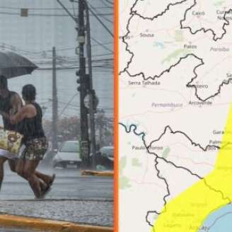 Alerta de perigo potencial de acumulado de chuvas foi emitido pelo Inmet.