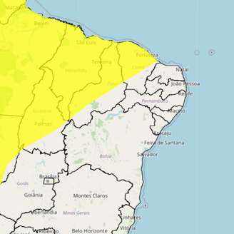 Inmet emite alerta amarelo para regiões do Ceará, Maranhão e Piauí entre 16 e 17 de abril.