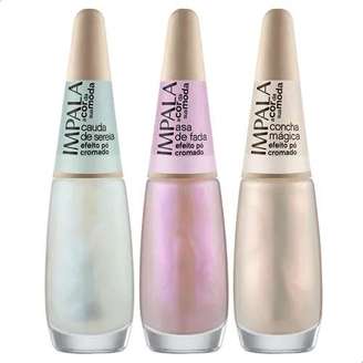Kit 3 Esmaltes Impala Lançamento Efeito Pó Cromado Brilhante | MercadoLivre