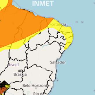 Inmet: tempo no Nordeste.