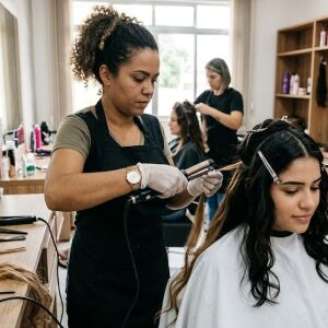 Aplicação de Mega hair