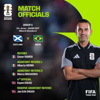 Cesar Ramos será o árbitro de Escócia x Brasil