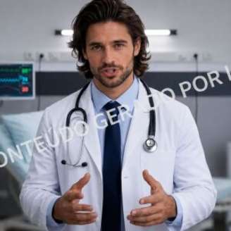 Um dos falsos médicos criados por inteligência artificial.
