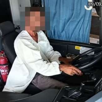Circuito de câmeras do coletivo gravou a ação.