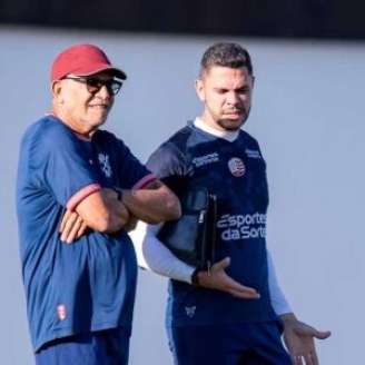 Hélio dos Anjos e Guilherme dos Anjos, técnicos do Náutico.