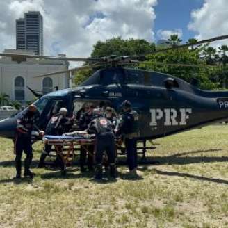 Atendimento de helicóptero da PRF a bebê de 1 ano e 11 meses