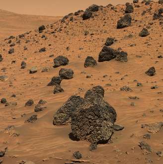 <p>Foto tirada da superfície de Marte pelo robô Spirit, em 2006</p>