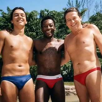 Boni compartilhou foto com o filho, Boninho, e Pelé