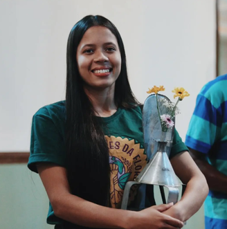 Kailane Silva é presidente do Coletivo Varadouro, formado por um grupo de jovens extrativistas no interior do Acre