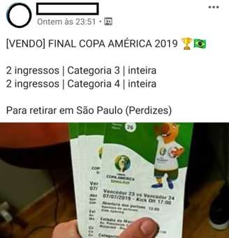 Cambistas vendem ingressos para a final da Copa América