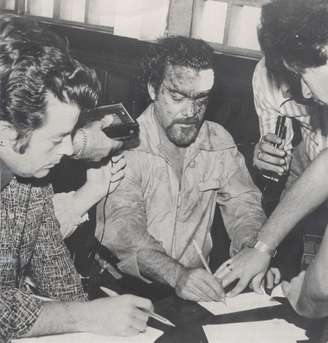 Lindomar Castilho após ter assassinado a sua mulher em 30 de março de 1981.