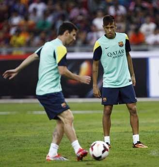 <p>Há grande expectativa para ver Messi e Neymar jogarem juntos</p>