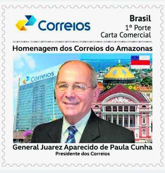 Selo personalizado com a foto do general Juarez Cunha
