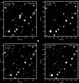 Imagens capturadas com diferença de 50 minutos que mostra o sumiço dos corpos. (Fonte: Solano et al., arXiv 2023)