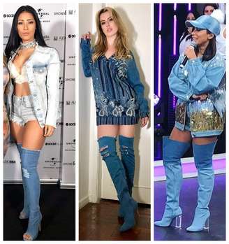 Simaria, Fernanda Keulla e Anitta com botas jeans (Fotos: Reprodução/Instagram)