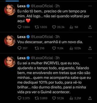 Desabafo de Lexa após comportamento de MC Guimê com Dania no BBB 23