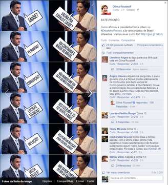 <p>Post de Dilma mostra montagem similar a memes, com ambos os candidatos e texto que compara governos</p>