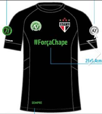 Camisa em homenagem à Chapecoense produzida pelo São Paulo (foto:Divulgação)