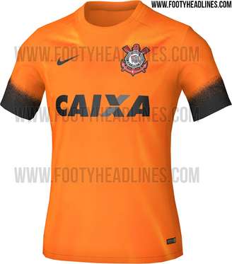 Site Footy Headlines divulgou imagens de um uniforme laranja do Corinthians