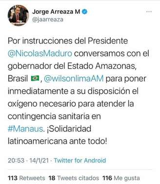 Oxigênio para hospitais do Amazonas pode vir da Venezuela