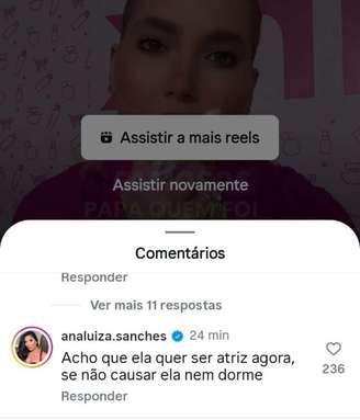 Comentário de Ana Luiza Sanches deu o que falar nas redes.