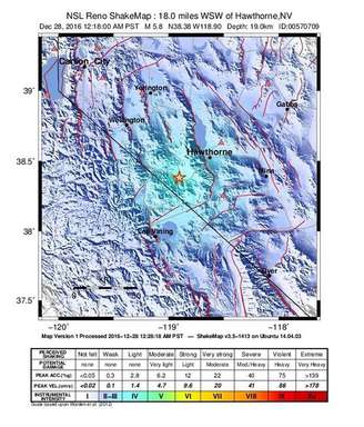 Terremoto atinge o estado de Nevada, nos Estados Unidos