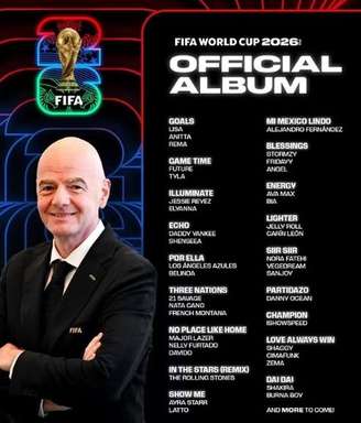 Presidente da Fifa anunciou a playlist oficial da Copa do Mundo de 2026 – Reprodução