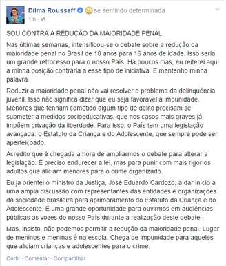 <p>"Lugar de meninos e meninas é na escola", disse Dilma Rousseff</p>